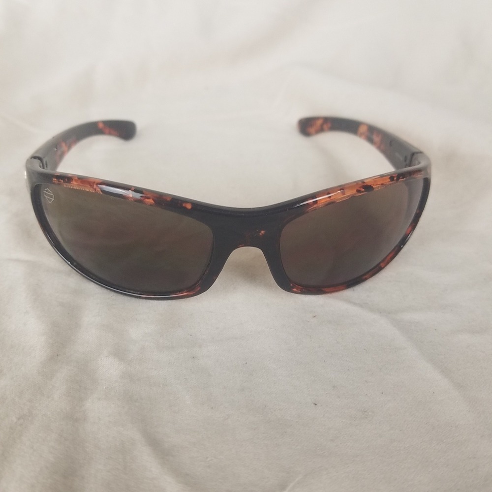 Harley Davidson Sunglasses Unisex 63mm Tortoise Excellent 2004 HDV 005 TO-1 Wrap